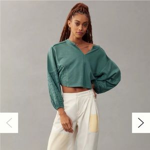 Anthropologie Pilcro batwing eyelet sweatshirt